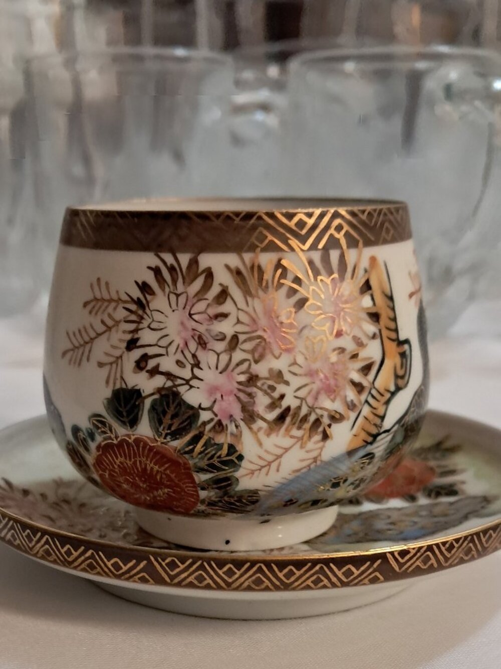 Andrea by Sadek Asian "Geisha" Teacup & Saucer.